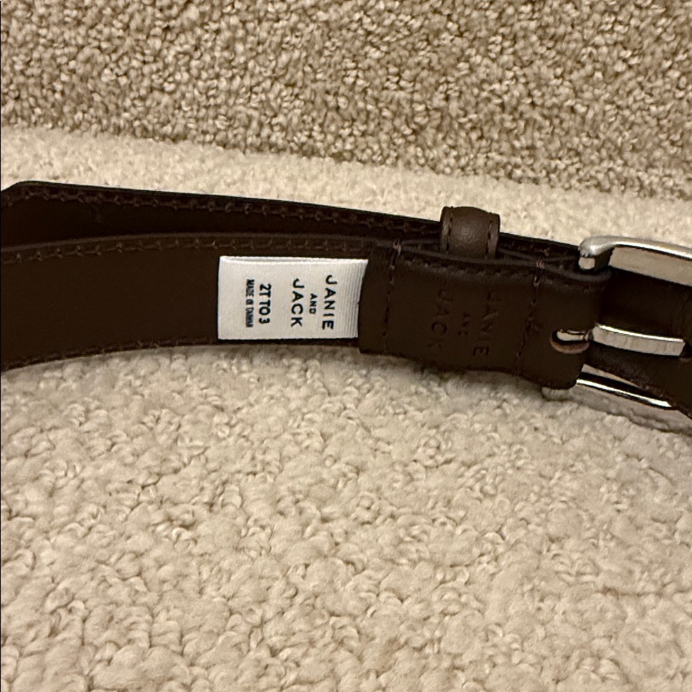 Janie and Jack Brown Leather Belt 2T/3 - Picture 2 of 2